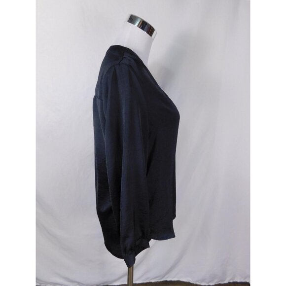 Vince Camuto Black V-Neck Long Sleeve Blouse S Corporate Goth - Picture 9 of 9